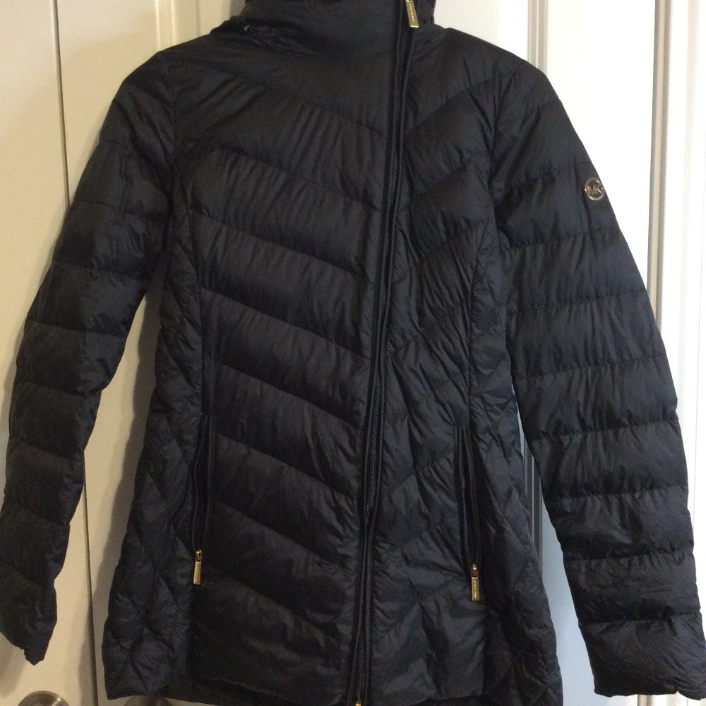 Michael Kors Packable Down Jacket- Asymmetrical Z… - image 1